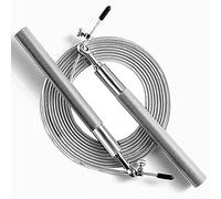 Corde à sauter de vitesse - Roulement à billes pivotant à 360° - Corde réglable avec revêtement en acier - Poignée antidérapante en aluminium - Entraînement de fitness, boxe, exercices de sport -