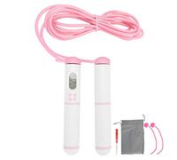 Corde à Sauter Électronique avec Compteur, Corde de Fitness en Acier, Poignées Antidérapantes Blanc Rose - Capteur Magnétique Précis, Multifonction, Entraînement Sportif (Blanc Rosé)