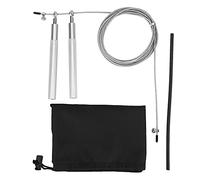 Corde à sauter en alliage d’aluminium pour adultes, corde à sauter de fitness avec roulement à billes en acier, rotation fluide à 90 degrés pour la boxe MMA, le home gym, câble (Argent)