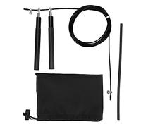 Corde à sauter en alliage d’aluminium pour adultes, corde à sauter de fitness avec roulement à billes en acier, rotation fluide à 90 degrés pour la boxe MMA, le home gym, câble (Noire)
