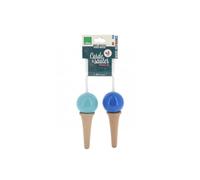 Corde a sauter en bois bi-gout bleue