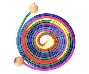 Corde à sauter - Équipement d'exercice coloré, poignées en hêtre, ligne d'envergure variable | Catalyseur d'activités pour jeunes entraîneurs de mouvement tressé de 16 pieds, catalyseur d'activités