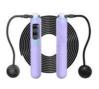 Corde à sauter intelligente, design filaire et sans fil 2 en 1 avec écran HD, rechargeable de type C, longueur réglable et poignées lestées pour le suivi de fitness, l'entraînement cardio et les
