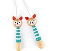 Janod - Wooden Fox Skipping Rope - Adjustable Size - From 3 Years Old, J03198,blue orange