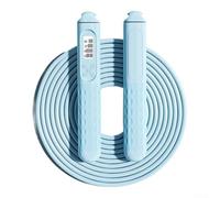 Corde à sauter lestée 2 en 1 avec compteur intelligent sauts dans des intervalles de 60 s et poignées antidérapantes en caoutchouc pour l'entraînement (A-bleu)