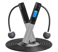 Corde à sauter lestée avec minuterie compteur de calories Balle d'exercice multifonctionnelle, réglable et sans fil