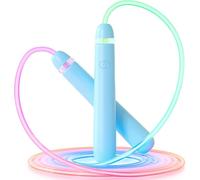 Corde à sauter lumineuse à DEL pour enfants - Corde à sauter lumineuse réglable pour s'amuser en plein air, jouet de sport cadeau pour enfants de 5 à 12 ans, bleu