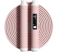 Corde à sauter numérique avec corde en polypropylène de 3 mètres et écran LCD pour suivi de fitness, suivi de l'entraînement et comptage des répétitions (rose)