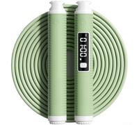 Corde à sauter numérique avec écran LCD réglable pour entraînement de fitness à domicile (vert)
