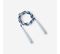 Corde à sauter perlée ajustable, gris et bleu