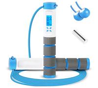 Corde à sauter, poignée lestée numérique corde à sauter avec compteur de calories pour l'entraînement fitness, vitesse réglable exercice corde à sauter pour hommes, femmes, enfants, filles
