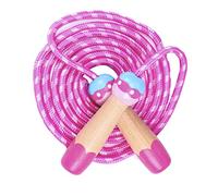 Corde à sauter pour enfants, 2.8 m corde à sauter rose avec poignée en bois pour enfants, filles et garçons, corde à sauter réglable pour exercices de fitness ou cadeaux