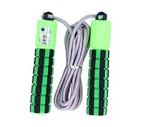 Corde à Sauter Réglable avec Compteur Électronique, Poignées en Mousse Confortables, Corde en Caoutchouc Résistante - Compteur Précis, Poignées Antidérapantes, Exercice Polyvalen (Verte)