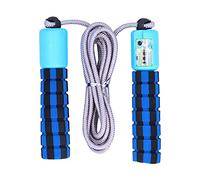 Corde à Sauter Réglable avec Compteur Électronique, Poignées en Mousse Confortables, Corde en Caoutchouc Résistante - Compteur Précis, Poignées Antidérapantes, Exercice Polyvalen (Bleue)