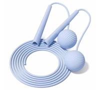 Corde à sauter réglable sans fil et filaire pour fitness avec grande balle pour la salle de sport à la maison et les voyages pour homme et femme (bleu)