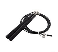 Corde à sauter robuste avec poignée en aluminium et câble en acier de 1,5 mm pour des sauts à haute répétition et une amélioration de la coordination (noir)