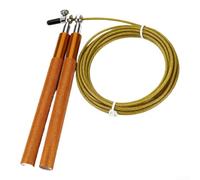 Corde à sauter robuste avec poignée en aluminium et câble en acier de 1,5 mm pour des sauts à haute répétition et une amélioration de la coordination (jaune)