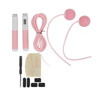 Corde à Sauter Rose Réglable avec Compteur Intelligent et Modes Sans Corde, Fils en Acier & Boules lestées pour Entraînement Fitness à la Maison, Poignées Ergonomiques