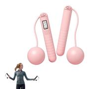 Corde à sauter sans fil avec compteur, corde à sauter sans fil pour adulte, corde à sauter lestée, corde à sauter numérique intelligente, équipement d'entraînement à domicile (rose)