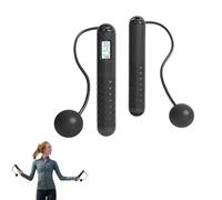 Corde à sauter sans fil avec compteur, corde à sauter sans fil pour adulte, corde à sauter lestée, corde à sauter numérique, équipement d'entraînement à domicile (noir)