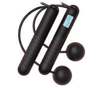 Corde à sauter sans fil de 3,5 cm pour adulte - Corde à sauter lestée - Corde à sauter avec contre-balle - Corde à sauter numérique intelligente - Corde à sauter Relativelk - Noir