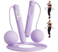 Corde à Sauter Sans Fil Intelligente avec Compteur, Corde a Sauter Sans Fil Sport, Poignées Antidérapantes Jump Rope Réglable pour Fitness Adulte,Enfant (violet)