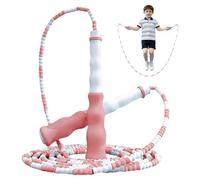 Corde à sauter segmentée à perles souple, longueur réglable, sans nœuds, pour femmes, hommes et enfants, pour garder la forme, l'entraînement et la perte de poids (rose clair, 1 pièce)