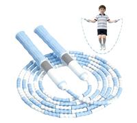 Corde à sauter segmentée à perles souple, longueur réglable, sans nœuds, pour femmes, hommes et enfants, pour garder la forme, l'entraînement et la perte de poids (bleu, 1 pièce)