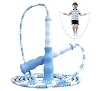 Corde à sauter segmentée à perles souple, longueur réglable, sans nœuds, pour femmes, hommes et enfants, pour garder la forme, l'entraînement et la perte de poids (bleu clair, 1 pièce)