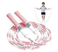 Corde à sauter segmentée à perles souple, longueur réglable, sans nœuds, pour femmes, hommes et enfants, pour garder la forme, l'entraînement et la perte de poids (rose, 1 pièce)