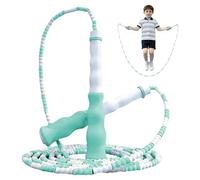 Corde à sauter segmentée à perles souple, longueur réglable, sans nœuds, pour femmes, hommes et enfants, pour garder la forme, l'entraînement et la perte de poids (vert clair, 1 pièce)