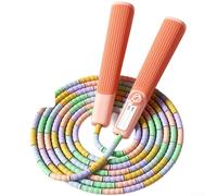 Corde à sauter segmentée pour enfants de 2,8 m conçue avec une texture de poignée antidérapante, un cordon anti-enchevêtrement et un profil de corde conique à faible résistance au vent (D)
