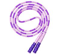 Corde à sauter violette à longueur réglable sans enchevêtrement, corde à sauter souple perlée, corde à sauter fitness pour enfants, homme et femme, perte de poids de 2,5 m