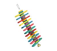 Corde à suspendre colorée en bois naturel à mâcher et perles pour cage de perroquet du Sénégal, caïques animaux domestiques, cage à oiseaux, jouet à suspendre avec blocs de bois