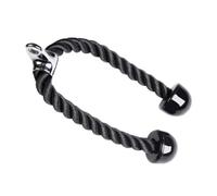 Corde à Triceps Robuste pour Musculation, Entraînement Gym, Nylon Noir | Compatible Machine à Câble, Fixation à Vis Métal, Butées Larges, Usage Poulie et Bodybuilding