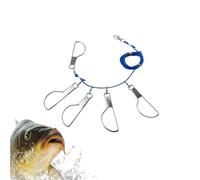 Corde à Truites Clip de Fixation Robuste, Inoxydable, Haute résistance | Anneau de chaîne pour saumon et bar pour Lac Bateau Quai Rive Berge Ruisseau Étang Jetée Plage