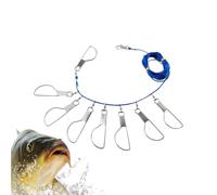 Corde à Truites Clip de Maintien Acier Inoxydable antirouille renforcé | corde de stringer à anneau pour truite black bass pour rivière, bateau, ponton, rivage, berge, ruisseau, étang, jetée,