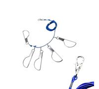 Corde à Truites Clip Inoxydable Haute Résistance à Rapide | Corde à Poissons avec Anneau pour Truite Bar Saumon pour Lac Bateau Quai Rive Berge Ruisseau Étang Jetée Plage