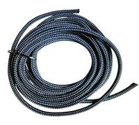 Corde à voile en polyester tressé double 6 mm de qualité marine (bleu marine, 5 mètres)