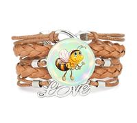 Corde,Abstrait,Dessin Animé,Abeille,Diffraction,Ajustable,Cuir,Tressé,Bra | Multistrat,Punk,Bracelet,Fait main,Offre,Bangle,Accessoire,Amie,Amoureux,Ethnique,Amitié,Anniversaire,Noël,Musique,Art