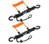Corde Anti-Perte pour Caméra de Plongée en TPU avec Ressort en Acier et Boucles à Dégagement Rapide Aux Deux Extrémités, Orange