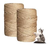 Corde Arbre,2pcs 60m × 6mm Corde de Chanvre d'épée pour la réparation et Le Remplacement de la Colonne de grattage de Chat, Tapis de grattage de Chat, Jardinage DIY, décoration de la Maison