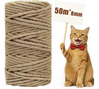 Corde Arbre À Chat, 8 Mm X 50 M Corde À Grattoir Chat Sisal Naturelle, Corde D'épée D'arbre De Chat Pour Le Tapis De Grattage De Chat