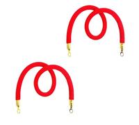 Corde Barriere Corde de barrière de sécurité en velours rouge, paquet de 2, 4 ou 5 cordes de séparation de file d'attente avec boutons-pression en laiton poli pour les grandes ouvertures de cinéma, le