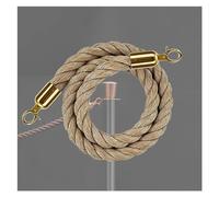 Corde barrière File d'attente, Corde Chanvre tressée 1,5 m (5 pi), Corde Poteau contrôle des foules, 2, 5, 6, 13 pi, Cordes barrière torsadées avec Crochets Or Noir, événements, Clubs, hôtels, banq