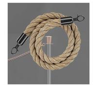 Corde barrière File d'attente, Corde Chanvre tressée 1,5 m (5 pi), Corde Poteau contrôle des foules, 2, 5, 6, 13 pi, Cordes barrière torsadées avec Crochets Or Noir, événements, Clubs, hôtels, banq