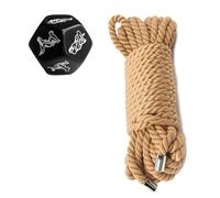 Corde bondage en coton 5 m cube érotique 12 faces - set doux pour jeu sensuel en couple - kit intimité, rôle, contraintes et fantasmes ludiques