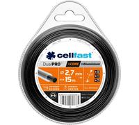 Cellfast Fil de Coupe Dual Pro - Ronde, avec Noyau, Solide et Robuste, renforcé avec des Particules d'aluminium, résistant à la Rupture, à l'abrasion et à la Fusion, 2,7 mm x 15 m