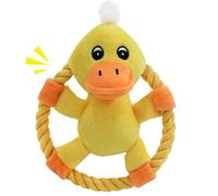 Corde Chien Jouet De Dentition À Mâcher En Forme D'Animal Avec Un Couineur | Jouet Corde Chiot Pour voyages, voiture, camping, promenades, jardin, parc, plage, extérieur