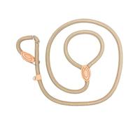 Corde coulissante réglable en cuir pour grands chiens - Laisse durable pour promener votre animal domestique - Beige - 1,4 cm x 1,5 m